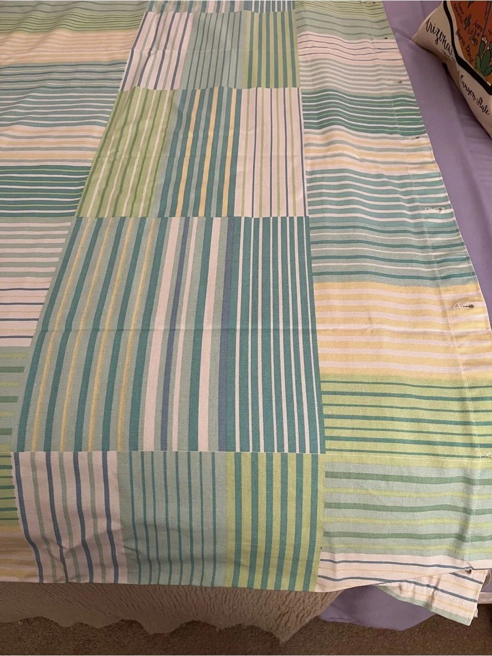 Martha Stewart Striped Patchwork shower curtain.